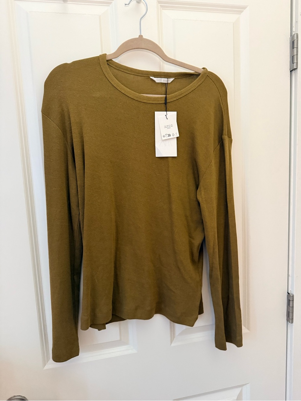 Zara Olive Green Long Sleeve Tee